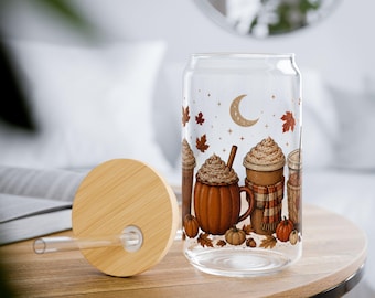 Bicchiere da caffè con design a zucca e spezie per Pumpkin Spice Latte / 473 ml (16 oz)