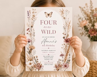 Biglietto d'auguri "Four ever Wild" / Modello Canva modificabile (Download digitale)