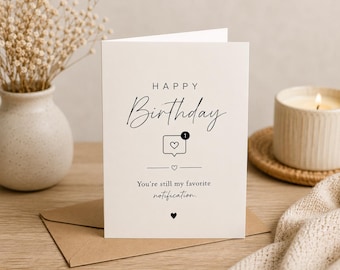 Biglietto d'auguri divertente per il compleanno del marito / Design moderno e minimalista per la notifica (Download digitale)