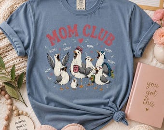 Mom Club Seagull T-Shirt | Comfort Colors Garment-Dyed Mom Life Tee