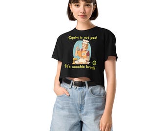 Coochie Broth Crop Top Damen Shirt Retro Meme Shirt Offensive Tee Hilarious Geschenk