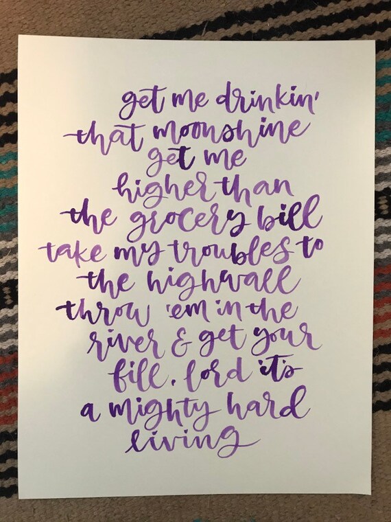 Tyler Childers Whitehouse Road Watercolor Lyric Etsy etsy