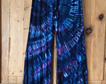 Tie Dyed Roll Waist Palazzo Pants