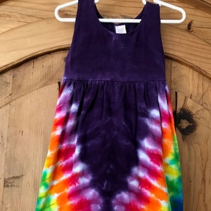 Rainbow Tie Dye Empire Waist Dress - Etsy