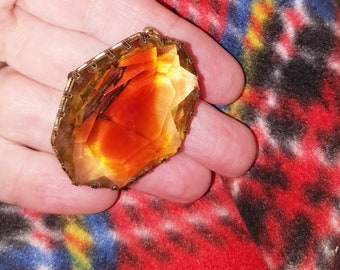 Brooch Large Agate Glass