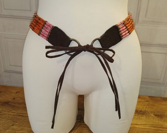 Boho Belt Suede and Wooden Beads