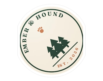 Paw & Pines Dog Sticker | Trail Dog Adventure Decal | Dog Lover Gift, Water Bottle Laptop Hiking Sticker