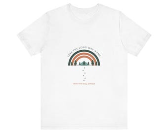 Take the Long Way Home Dog Shirt | Retro Sunset Hiking Tee | Dog Mom Gift, Adventure Dog Lover Gift