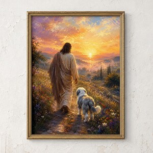 Personalized Old English Sheepdog Oil Portrait Poster & Canvas | Custom Dog Wall Art CED7UV
