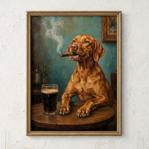 Personalized Vizsla Oil Portrait Poster & Canvas | Custom Dog Wall Art YAAZQ2