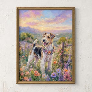Personalized Wire Fox Terrier Watercolor Portrait Poster & Canvas | Custom Dog Wall Art RIXQ5T