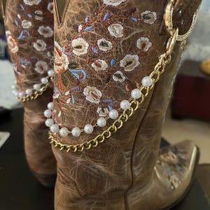 Gold Pearl Bootlets with basic Clips – Western Boot bling  Jewelry