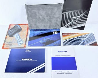 Vintage Volvo 2001 S80 Owners Manual User Guide Book Set Suede Case OEM