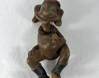 Vintage 1940's Serugo Fireman 8 Soft Rubber Squeeze Toy Dog - Rare Made In USA