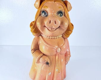 VTG Miss Piggy 1980's Chalkware Bank ATOZ Productions  Muppets Jim Henson Rare