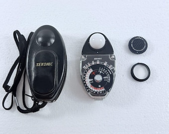 Vtg Sekonic Studio Deluxe L-28 C2 Exposure Light Meter w/ Hard Leather Case