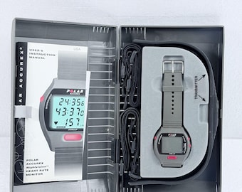 Polar Accurex Nightvision Heart Rate Monitor Watch Vintage Fitness Combo Case