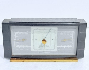 Vintage Airguide Instrument Weather Station Barometer Thermometer Humidity