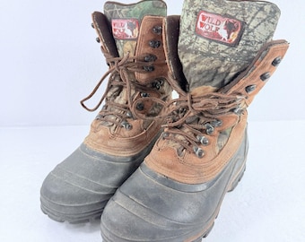 Vintage Rocky Wild Wolf Hunting Boots Mens 9W Camo Thinsulate Ultra 800G Outdoor