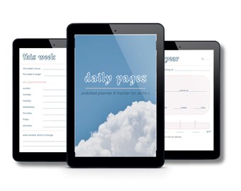 Writers Daily Planner, Undated Weekly Monthly Tracker, Word Count Log (Digital Download)