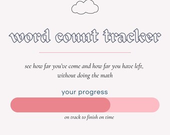 Novel Writing Word Count Tracker, Google Sheets Template (Instant Download)