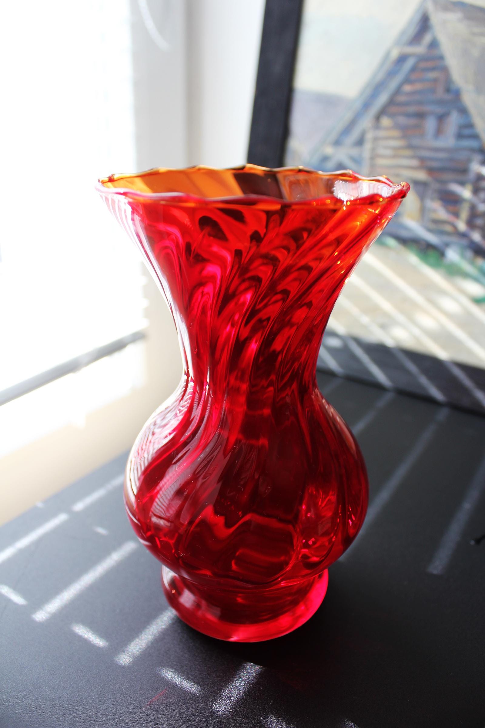 Swirl art glass vase - Etsy 日本