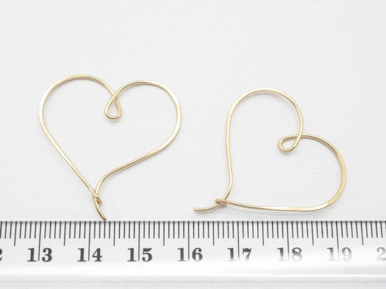 14k gold fill hoop earring Gold hoop earrings Tribal heart earring