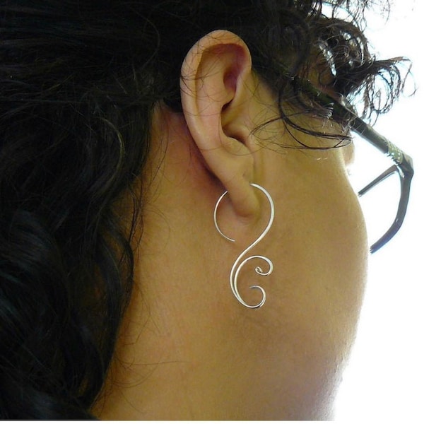 Silver hoop earrings, 14k gold filled hoops