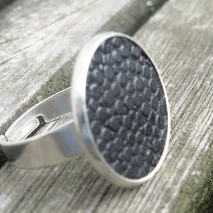 Earrings made of genuine stingray leather 10 mm silver 925 image 7