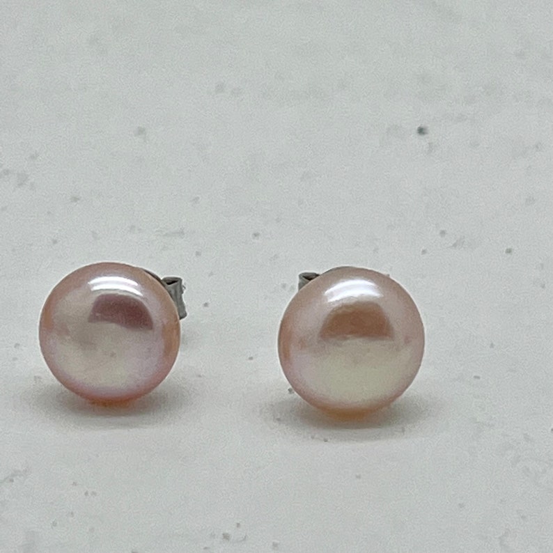 Ohrringe Perlenohrringe 8 mm solide Ohrstecker echte Süßwasser-Perlen Bild 4