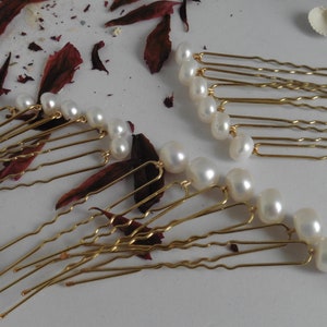 Hairpins real pearls, wedding hairstyle with real pearl jewelry different sizes