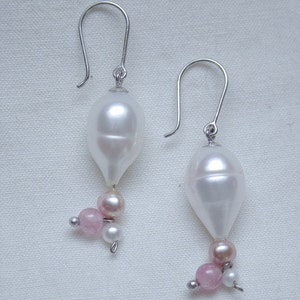 Pearls bride jewelry pendant earrings gold 750 image 3