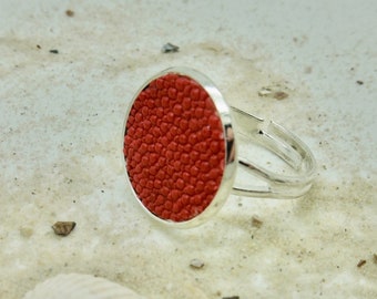 Ring adjustable with stingray leather, elegant jewelry gift, suitable for wedding Opera Ball