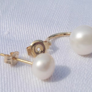 Double pearl earrings two pearls two-in-one 6 8.9 mm image 7