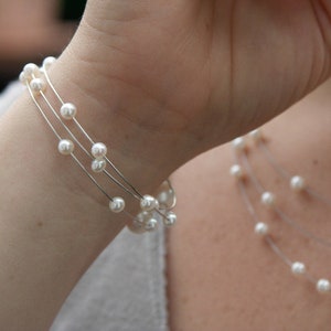 Pearl jewelry set bridal jewelry wedding jewelry four-piece