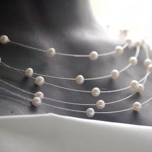 Wedding jewelry set 4-piece bridal jewelry real pearls
