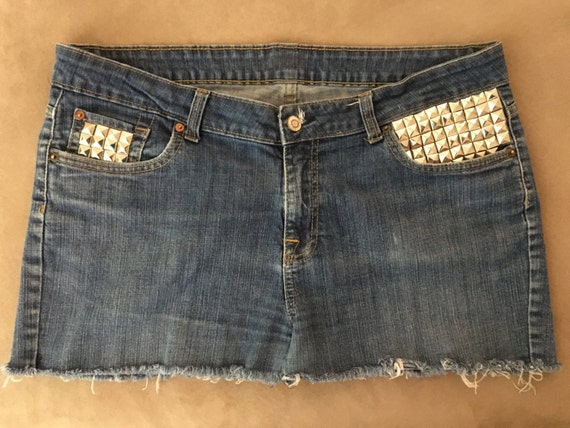 studded denim skirt
