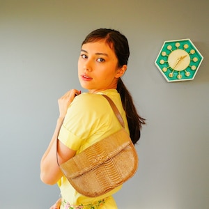 Cartera de mano vintage de piel de serpiente / Cartera de los años 80 / Bolso de hombro / Bolso de mano vintage / Cartera vintage / Monedero vintage / Bolso vintage para mujer