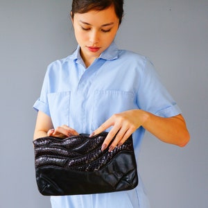 Bolso vintage de piel de serpiente/Bolso de los años 80/Bolso de mano vintage/Bolso de reptil/Bolso vintage/Bolso de mano vintage/Bolso retro/Bolso de piel de reptil/Bolso de cuero