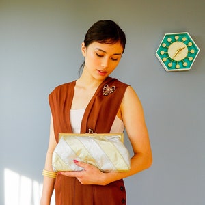 Vintage Lame Fabric Clutch Purse/ 1950s-60s Purse/ Vintage Handbag/ Cocktail Purse/ Vintage Bag Woman/ Vintage Purse/ Evening Bag/ Disco Bag