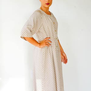 Free Shipping! Vintage Polka Dot Dress Size L, 1980s Dress, Vintage Japanese Dress, Vintage Dress, Boho Dress, 80s Dress, Polka Dot Dress