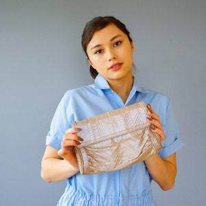 Cartera vintage de piel de serpiente de Meyers/ Cartera de los años 80/ Cartera de mano vintage/ Bolso de reptil/ Cartera vintage/ Bolso de mano vintage/ Cartera retro/ Piel de reptil