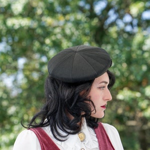 béret vintage, chapeau des années 1950, béret tam, chapeau vintage pour femme, chapeau d&#39;église, chapeau automne hiver, chapeau sombre universitaire, chapeau parisien, chapeau de sorcière