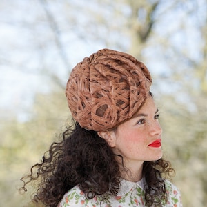 Vintage Straw Bubble Hat, Pillbox hat, 1960s Hat, Vintage Hat, Women Hat, Tea Party Hat, Summer Hat, 1960s Mod Fashion, Wedding Ascot Hat