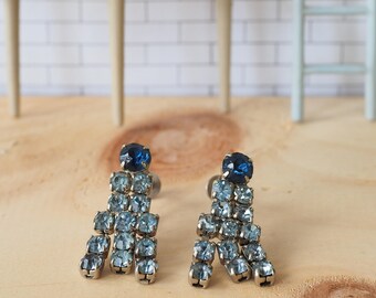 Vintage Rhinestone Earrings/ Vintage Earrings/ Vintage Jewelry/ Earrings/ 1950s Jewelry/ Antique jewelries/ Rhinestone Jewelry