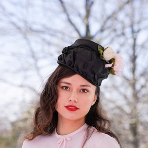 Vintage Floral Pillbox Hat, Cloche Hat, Vintage Hat, 1950s Hat, Tea Party Hat, Spring Summer Hat, Retro MCM Hat, Church Hat, Wedding Hat