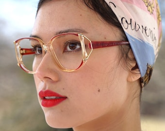 Lunettes de vue vintage des années 1970 Montures/lunettes/hipster/Multicolore Par Tura Made In Japan