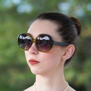 Vintage Sunglasses Bausch And Lomb Sunglasses 1970s Made In Germany Green and clear tone By Optyl
