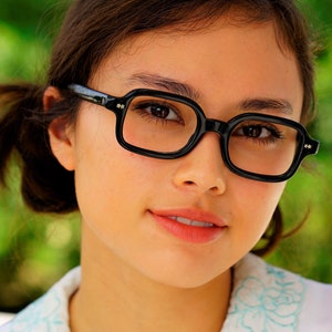 Vintage Eyeglasses 1950s/Glasses/Safety Glasses/hipster/Frames Black toned By Victory Optical made In USA New Old Stock