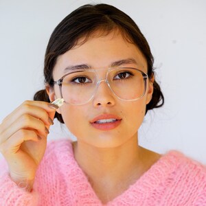 Vintage Eyeglasses 1990s/Glasses/New Old Stock/hipster/Aviator Frames By Britailia Made In Italy Two Tone eyeglass